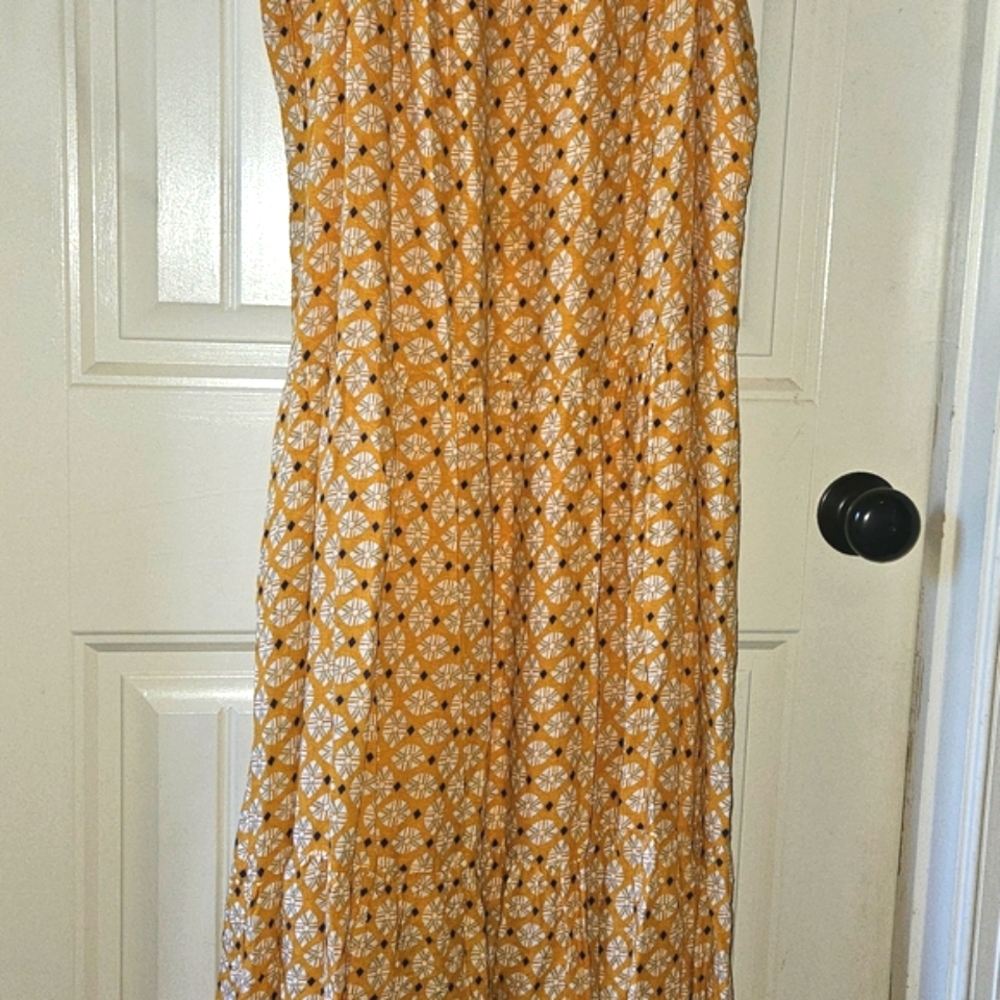 Knox Rose Mustard and White Patterned Dress